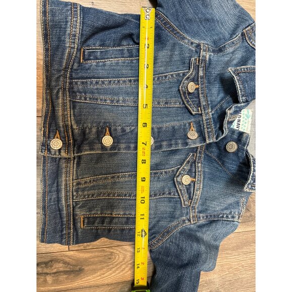 Old Navy XS Denim Jean Jacket Girls Stretch Fit Dark Wash Casual Layering - Picture 3 of 5